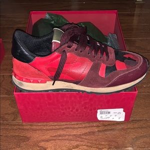 Valentino red camo sneakers